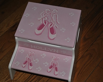 Kids 2 Step Stool - Pink - Ballet Slippers