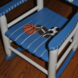 Hand Painted Rocking Chair,sports,baseball,basketball,soccer,boy,step ...