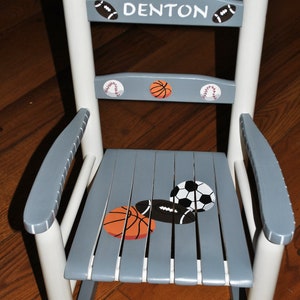 Hand Painted Rocking Chair,rocking Chair,sports,baseball,basketball ...