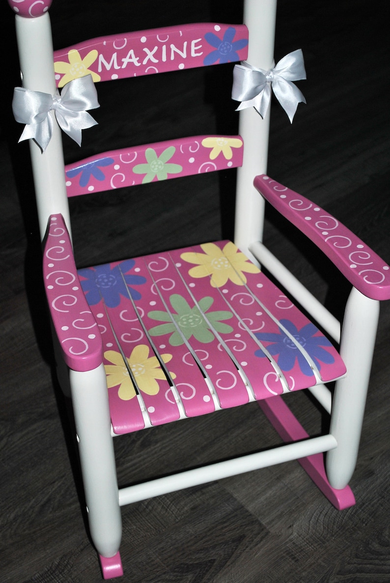 Swirl,handpainted Rocking Chair,rocking Chair,floral Dot and Swirl,kids ...