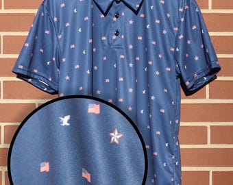 Camisa de golf con águila calva y bandera estadounidense, camisa de golf de alto rendimiento para veteranos, camisa de golf con bandera patriótica de EE. UU., camisa del 4 de julio para amantes de Estados Unidos