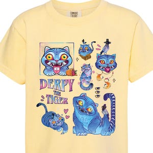 Derpy the Tiger Youth T-Shirt, Demon Hunter Tiger Tee, Cute Kpop Animal Shirt, Huntrix Tiger Kids Tee, Funny Kpop Movie Gift for Fans
