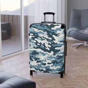 Stijlvolle koffer met camouflagemotief, trendy handbagage, reisbenodigdheden, avontuurlijke uitrusting, unisex reistas, ideaal voor op vakantie