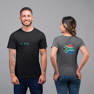 Maglietta Sudafrica / Made in EU / Maglietta expat Saffa / Regalo per sudafricani / Maglietta divertente SA / Maglietta morbida saffa / Bandiera SA / Ja bru