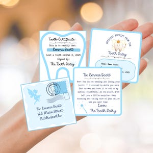 Personalized Tooth Fairy Letter Set: Certificate, Receipt & Envelope (Digital Download)