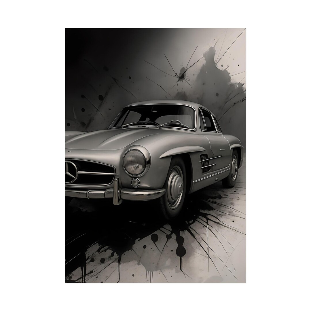 Vintage Mercedes 300SL Poster | Classic Car Fine Art Print - Etsy