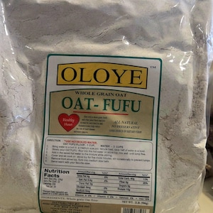 Oloye Oat Fufu Flour 2lb, Whole grain Oat, All natural oat fufu flour.