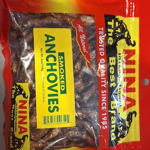 Smoked Anchovies 4oz, Smoked Anchovy filled, Nina smoked Anchovies, Amani.