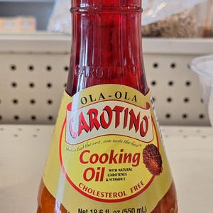 Carotino-palmolie 550 ml / Ola Ola Carotino bakolie / olie / Biologische bakolie / Cholestrolvrije bakolie/ Rode olie/ Palmnootolie.