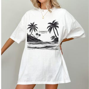 Cannes France Beach Tee, Unisex T-shirt for Summer Vacay, Vacation Shirt, Graphic Tee, Travel Gift, Summer Fashion