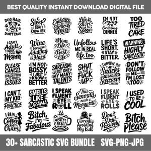 30+ Sarcastic SVG Bundle,Funny SVG bundle,Sarcasm Svg Bundle,Sarcastic Sayings Svg Bundle,Sassy Svg quotes shirts,Sarcastic Quotes Svg