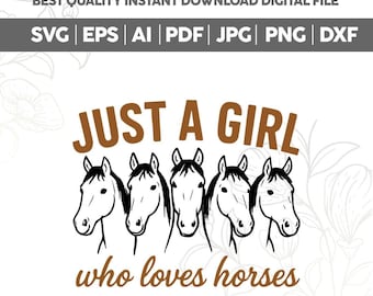 Gewoon een meisje dat van paarden houdt Svg Png, country girl sublimatie, paardenliefhebber svg png, western shirtontwerp png, retro paard illustratie svg png