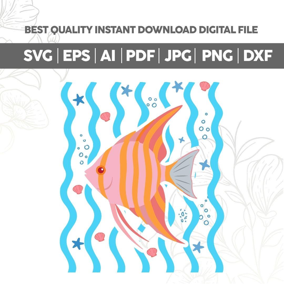 Angel Fish SVG Png,whimsy Png,fish Png,summer Svg,spring Png,stripes ...