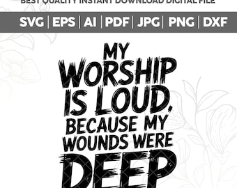 My Worship is Loud SVG PNG, Jesus Png, Preppy Christian Women Design, minimalistisch lettertype Faith Graphic PNG, Jesus Quote PNG, op geloof gebaseerde christen