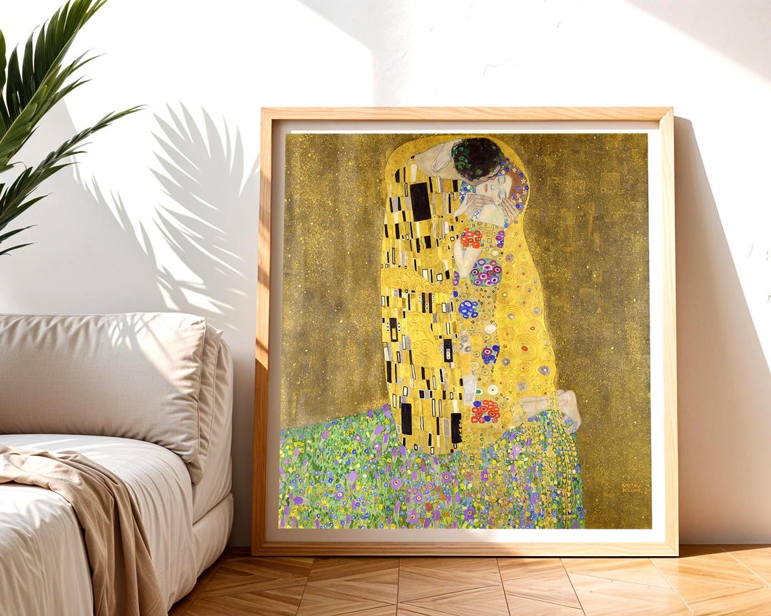 Gustav Klimt the Kiss Art Print | Gold Fine Art Paper, Unframed - Etsy