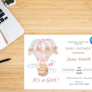 Editable 7x5 Invitation Template Canva | Customizable Party Invite | Instant Download | Wedding, Baby Shower, Birthday | Easy DIY Printable