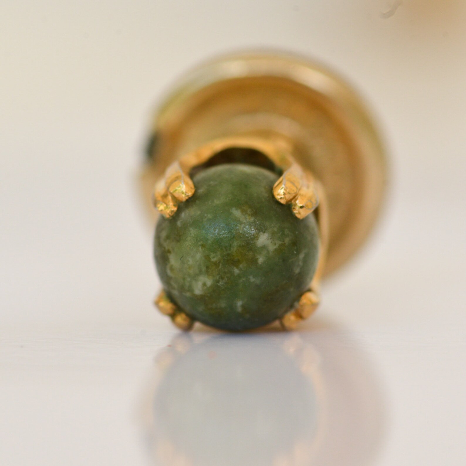 Jade Tie Tack Hickok Tie Tack Vintage Jade Ball Tie Tack Etsy