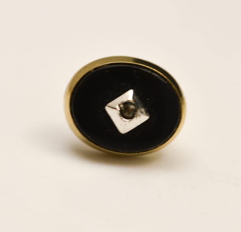Wedding Tie Tack Tie Tack with Chain Black and Gold Tie Tack with Rhinestone Formal Tie Tack