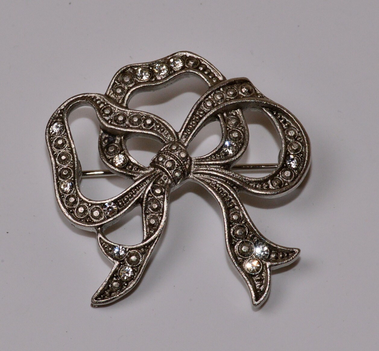 Bow Brooch Vintage Marcasite Bow Pin with Rhinestones Etsy