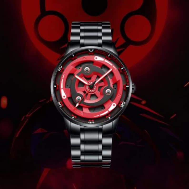 Uchiha Madara Sharingan Watch – Spinning Eternal Mangekyou Dial | Anime ...