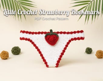 Crochet Strawberry Bookmark Pattern PDF Book Thong