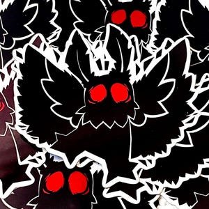 Mothman Cryptid 2.5in Metallic Sticker