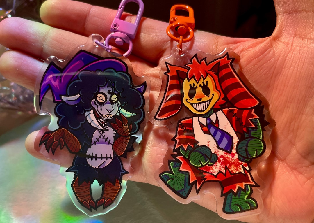 Pumpkin Rabbit & Witch Sheep 3.0in Charms | Walten Files Keychains - Etsy