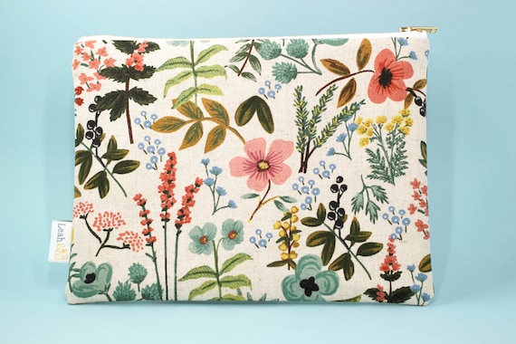 Floral Clutch Personalized Gift for Her Small Travel Organizer Monogrammed Zipper Pouch Rifle Paper Co Clutch Mothers Day Gift Under 30