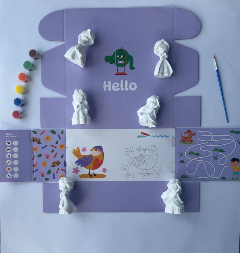 Princess Clay Figurines Paint Kit - Etsy
