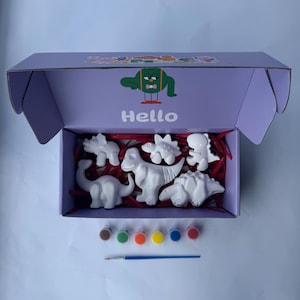Kit de pintura para figuras de arcilla de dinosaurios