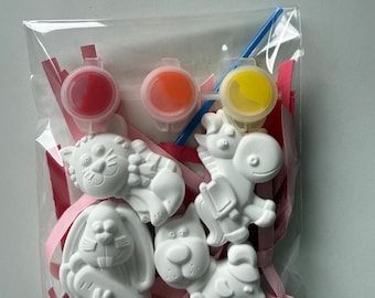 Kit de pintura de animales con arcilla – Regalo para fiestas infantiles, Manualidad con temática de la selva