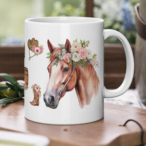 Western style horse mug, for girls and horse lovers, gift idea, ceramic horse mug with handle, shipped from Germany