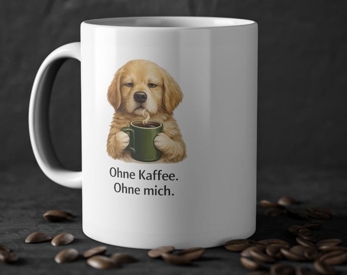 Tasse für Hundeliebhaber - Hund mit Kaffee - Geschenkidee für Hundemamas
