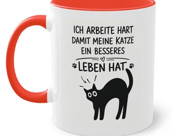 Tasse mit Katzen-Motiv lustiger Spruch Katzenliebhaber Mehrfarbig