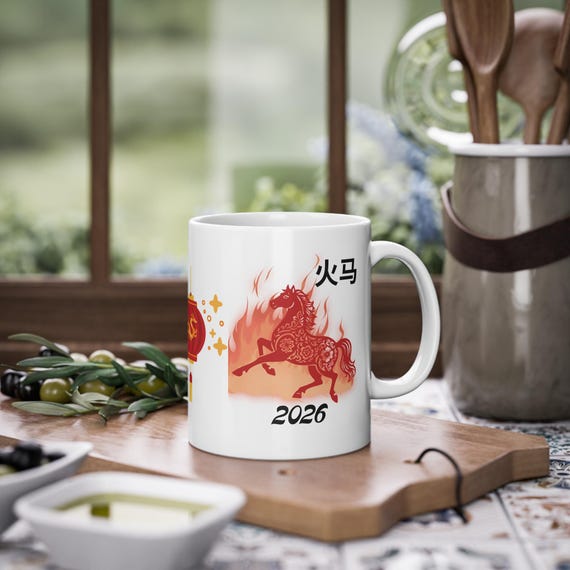 Chinese New Year 2026 Fire Horse Mug Chinese New Year 2026 under the sign of the Fire Horse