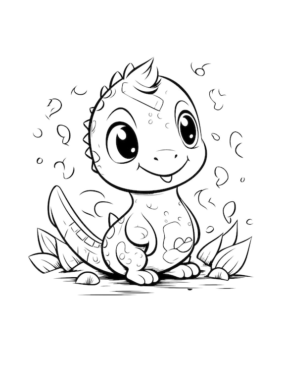 Dinosaur coloring pages to print | Digital download for children and adults | Coloring pages in PNG format, 8.5x11 inches, ZIP file