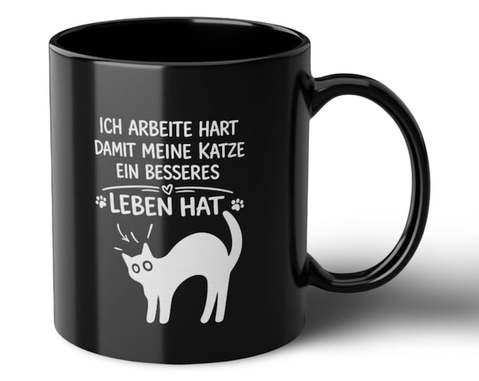Schwarzer Keramikbecher 325 ml Eleganter Coffee Mug mit glänzendem Design  Minimalistische Kaffeetasse  Geschenk für Kaffee- & Teeliebhaber