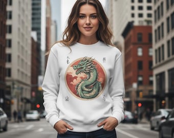 Dragon Vintage Sweater, Cute Sweater, Women's Animal Sweatshirt, Year of the Dragon Sweater, Chinese Year Shirt, Aesthetic Sweatshirt