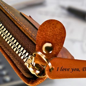 Porte-cartes en cuir pour homme avec étiquette gravée personnalisée, cadeau pour lui, papa, petit ami, mari, père, anniversaire, anniversaire