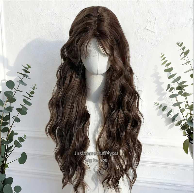 Long Chestnut Brown Curly Wig, Halloween Cosplay Wig  display picture 1