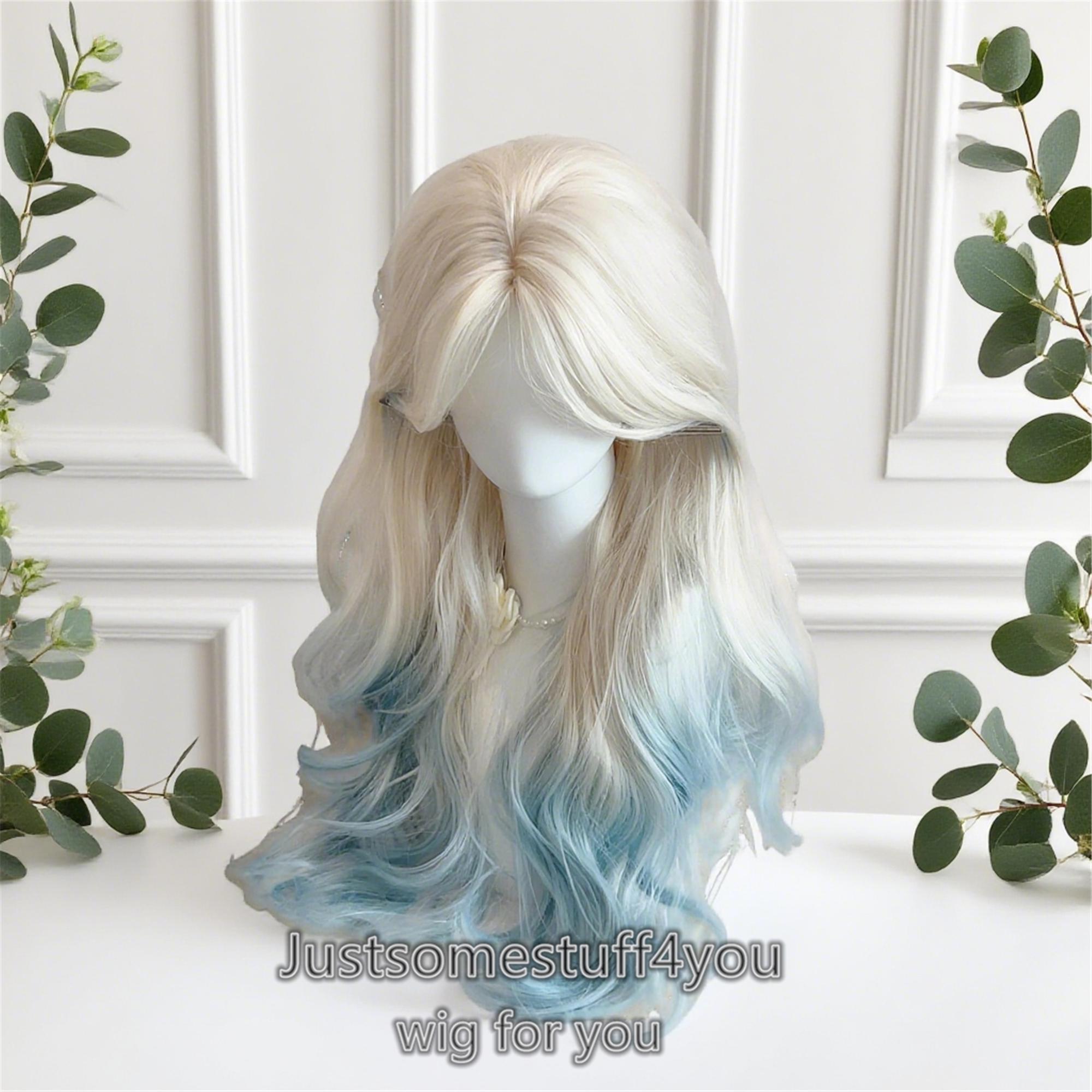 Blonde to Blue Ombre Wig - Etsy