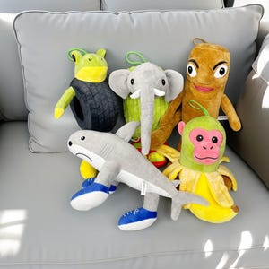Shanhaijing AI Shark Plush, Funny Chinese Mythology Parody Toy, Weird Monster Plushie for Collectors, Cosplay, Horror Soft Toy, Cute Gift