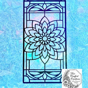 Rectangular Shaped Mandala Suncatcher #5 - Unfinished or Prefinished Wooden Cutout for Crushed Glass and/or Resin fill. Faux Stained  Glass.