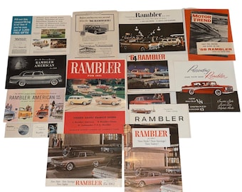 Vintage Rambler Dealer Brochure Lot AMC Nash Hudson Sales Literature Catalog OEM