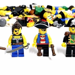 Lego Pirate Mystery Minifigure Figure Lot - 5 Random Pirate Buccaneers Swashbucklers High Seas Mini Figures with Accessories - Mystery Pack