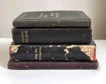 Antique German Lutheran Book Lot 1800s Hymnal Catechism Religious Collection