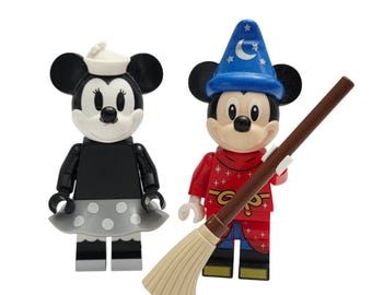 Lego Disney Minifigures Fantasia Mickey Mouse & Vintage Minnie Mouse Cartoon Lot