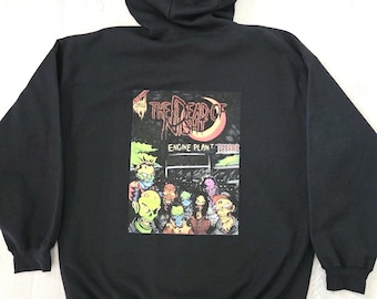 Living Dead Zombie Horror Comic Engine Plant Terror Mens 2XL Black Zip Hoodie