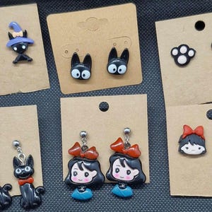 Witch and Black Cat Earrings