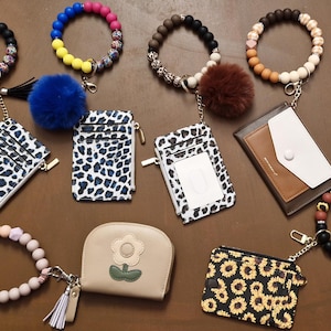 Colorful Silicone Beaded Wristlets with Included Wallets